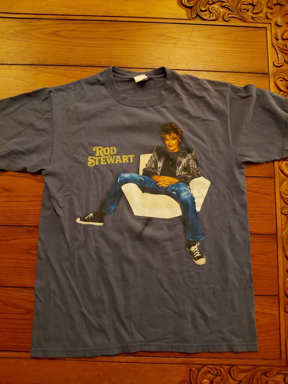 Rod Stewart Anvil 2017 Tour T-Shirt Pre-Shrunk 100% Cotton Gray Large #220